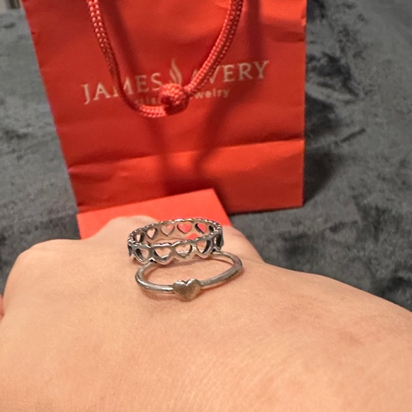James Avery sterling Silver heart Rings with Bag, dust bag & Box❤️ - Picture 2 of 6
